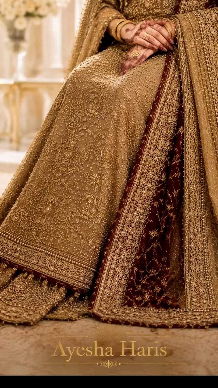Imperial Gold Bridal Couture by Ayesha Haris