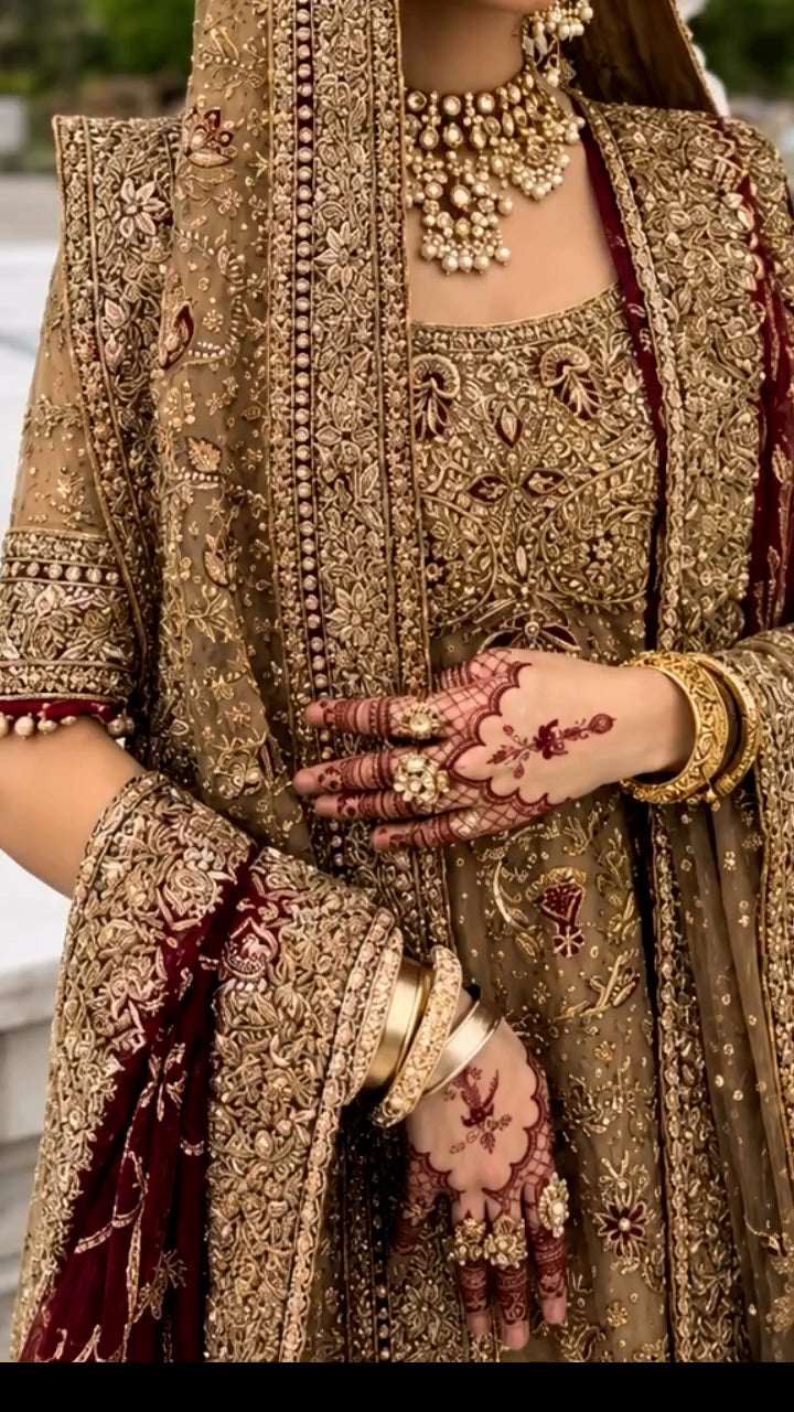 Imperial Gold Bridal Couture by Ayesha Haris