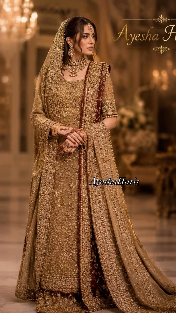Imperial Gold Bridal Couture by Ayesha Haris