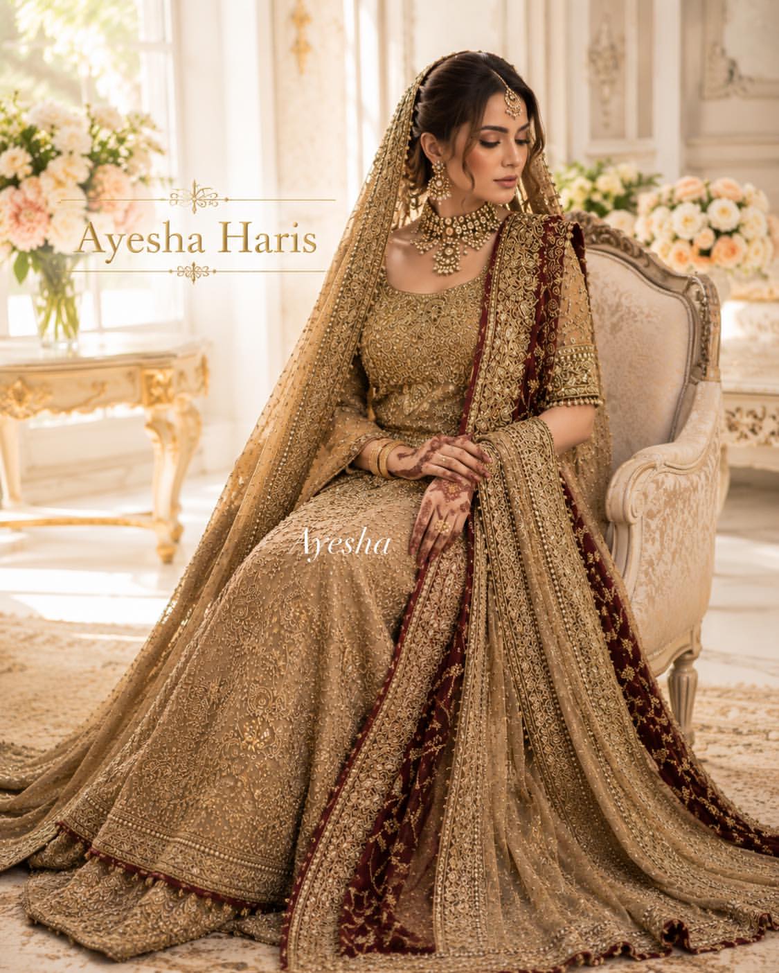 Imperial Gold Bridal Couture by Ayesha Haris